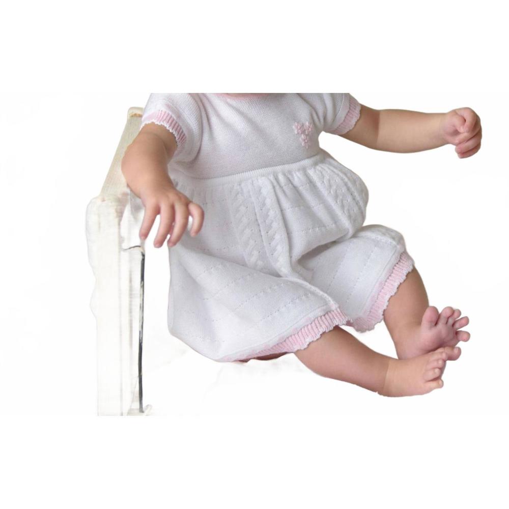 NEW DOLCE GOCCIA taylor 2 pc. dress and bloomer set in white/pink